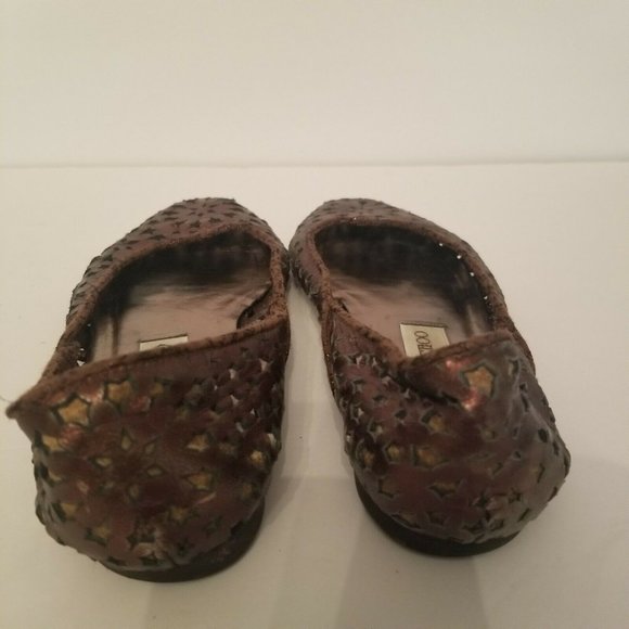 Jimmy Choo Bronze Brown Leather Star Cutout Flats - Picture 6 of 8